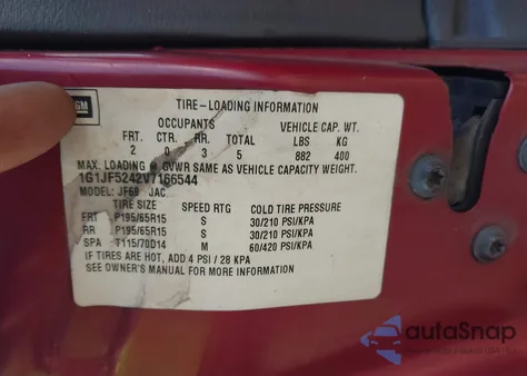 1997 Chevrolet Cavalier Ls из США, поврежденный, VIN 1G1JF5242V7166544